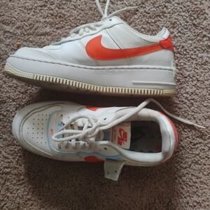 Nike White and Orange Athletic Shoes